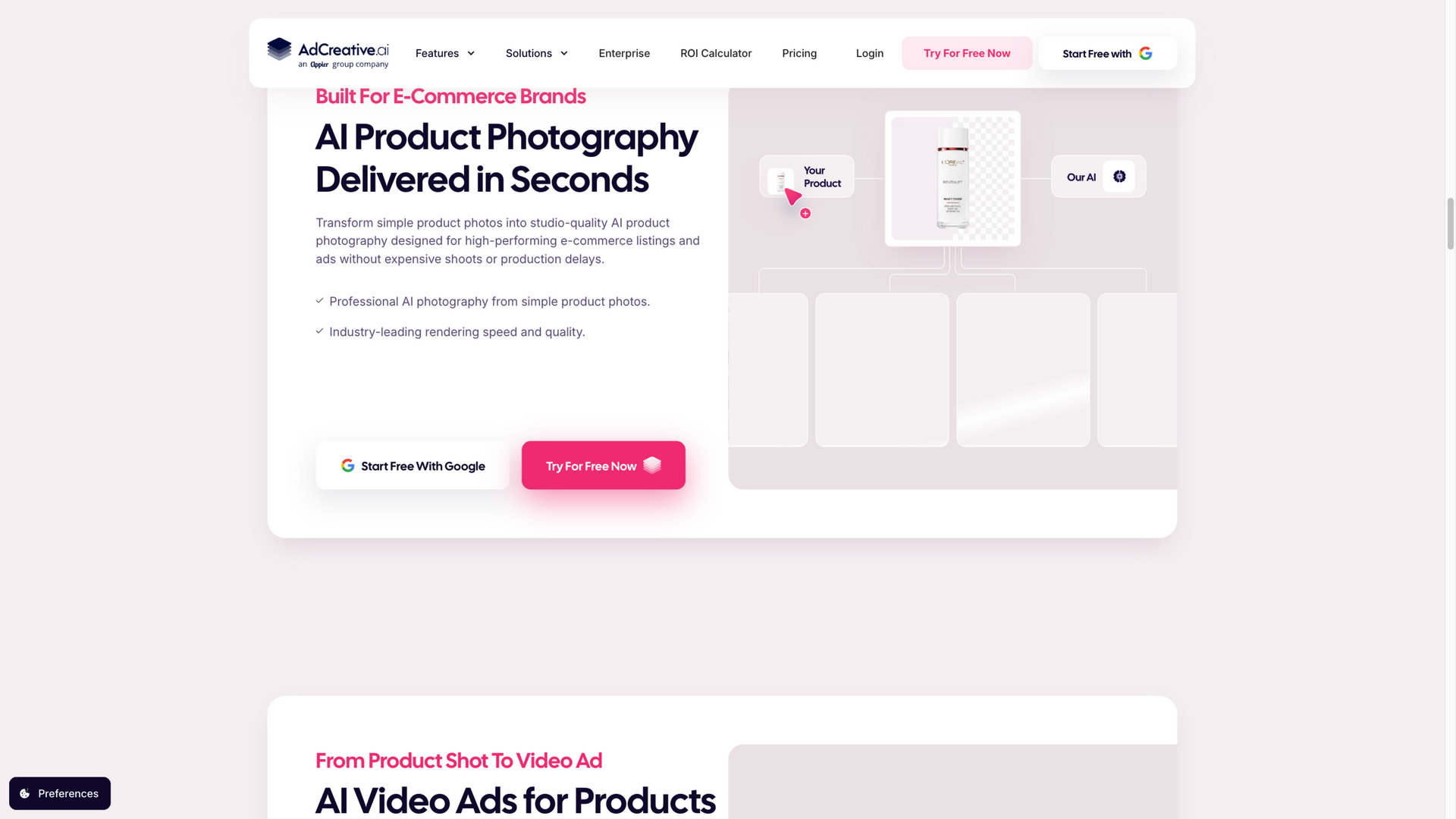 adcreative.ai · 首页电商产品摄影区 2026-10-05