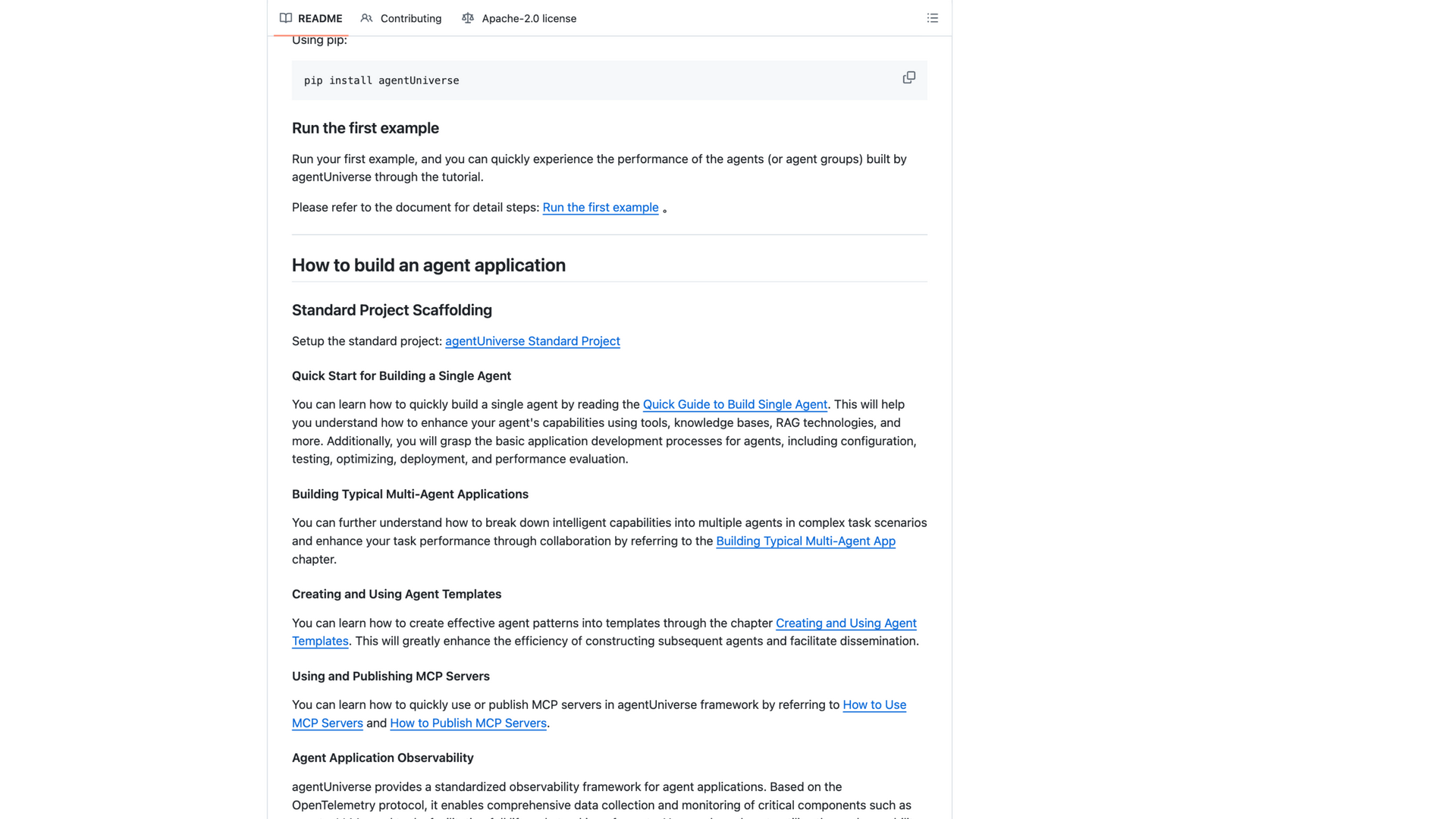 README · How to build an agent application 构建教程区 2026-10-06