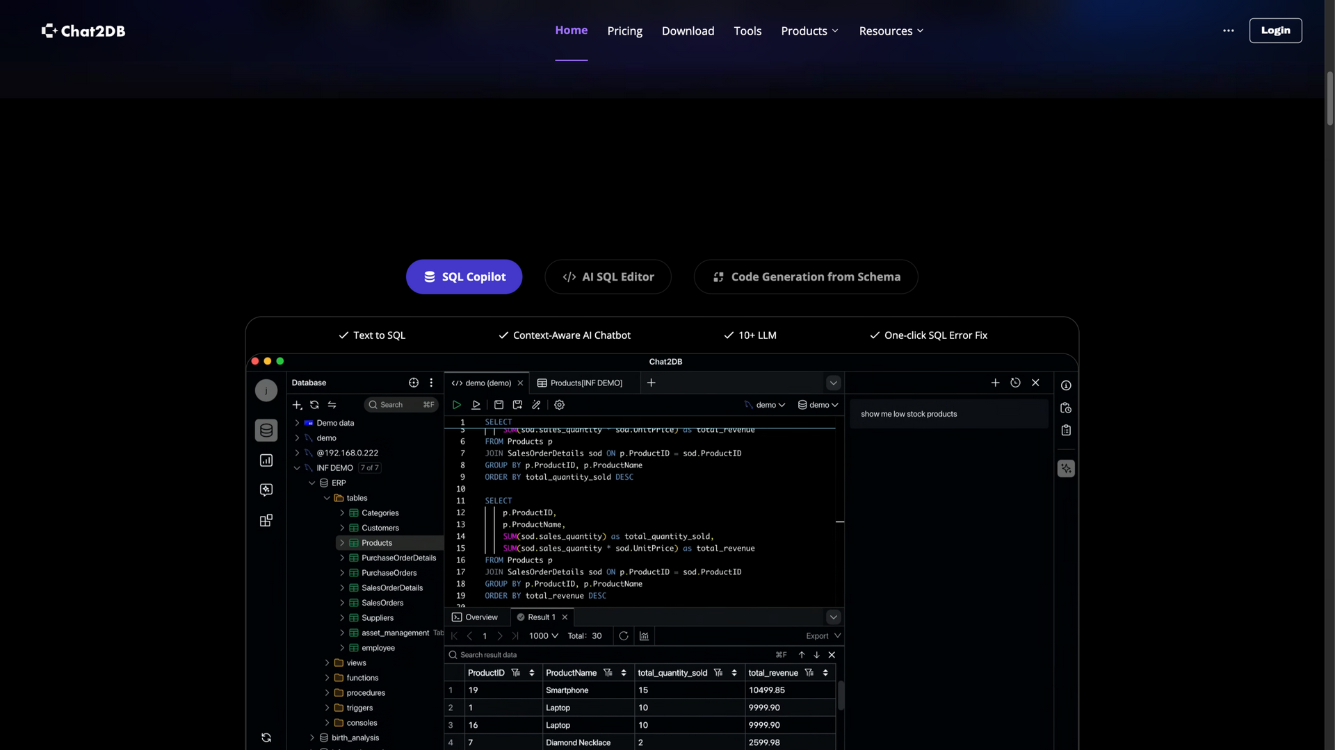 chat2db.ai · AI SQL 功能区(SQL Copilot)2026-10-06