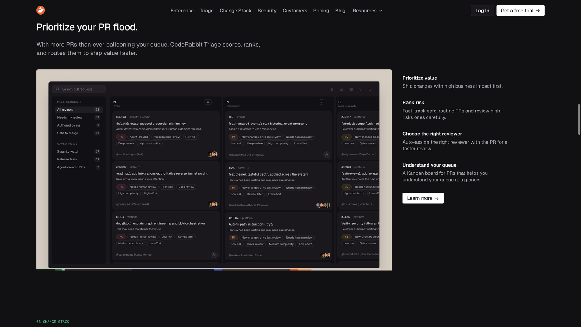 coderabbit.ai · 首页 Triage 功能区 2026-10-02