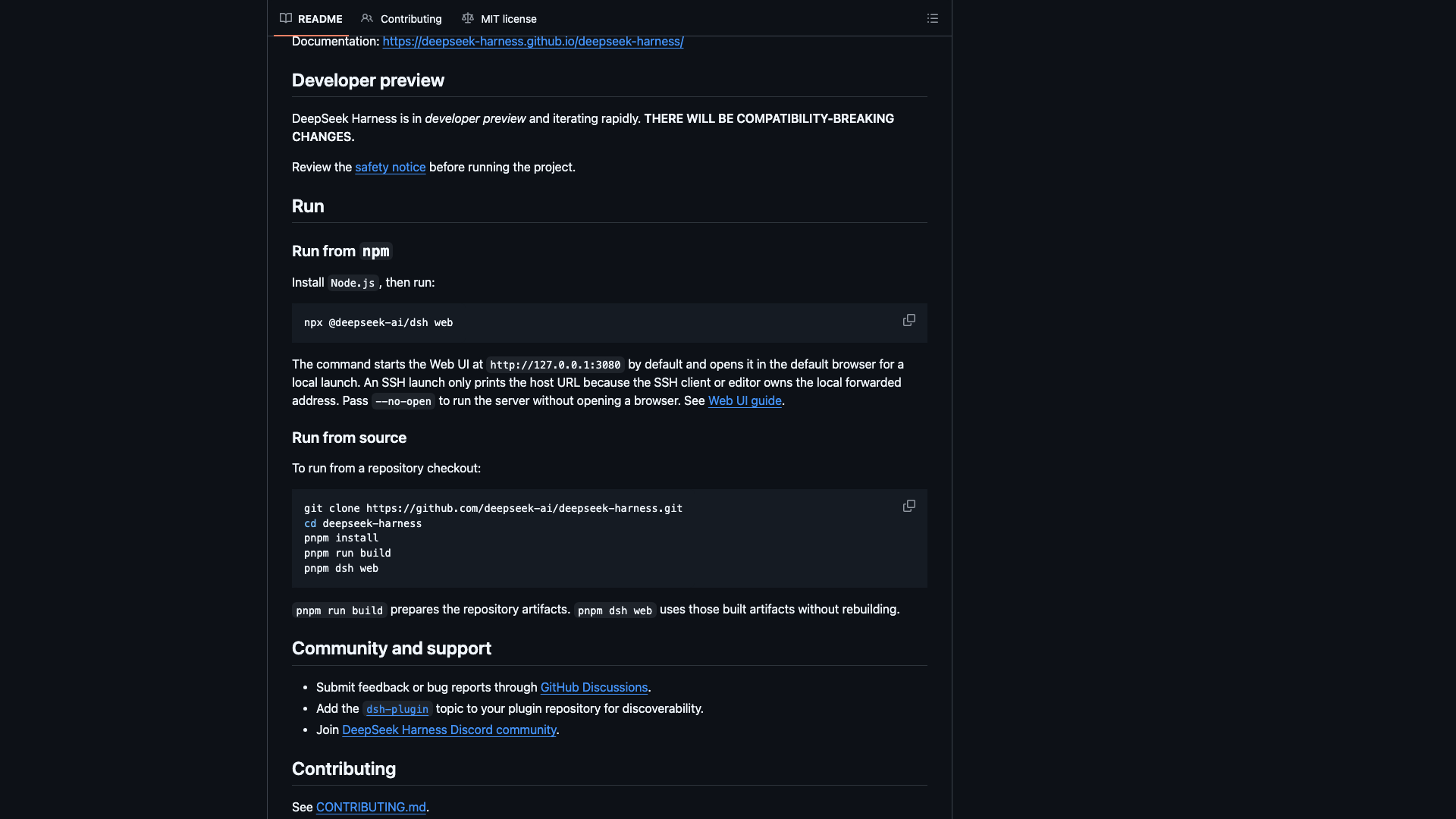 github.com · README Developer preview 与运行起步区 2026-10-04
