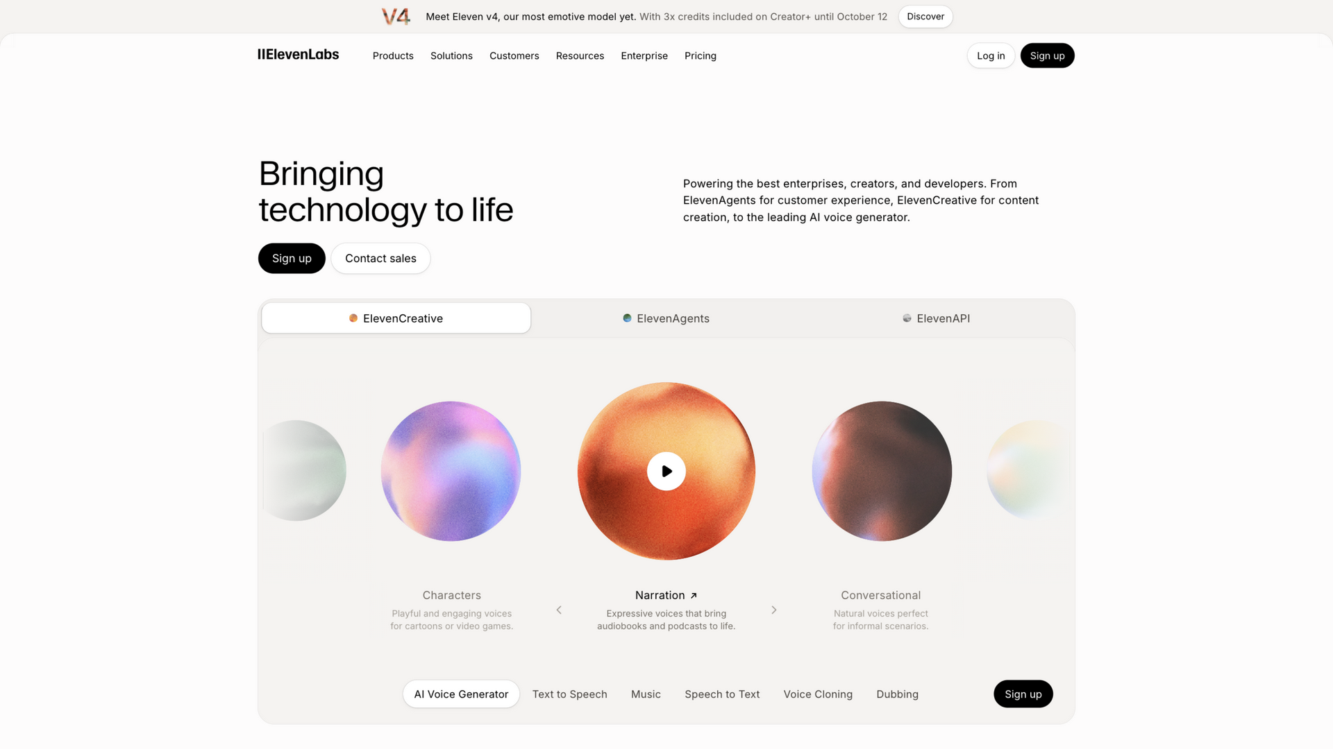 elevenlabs.io · 首页快照 2026-10-03
