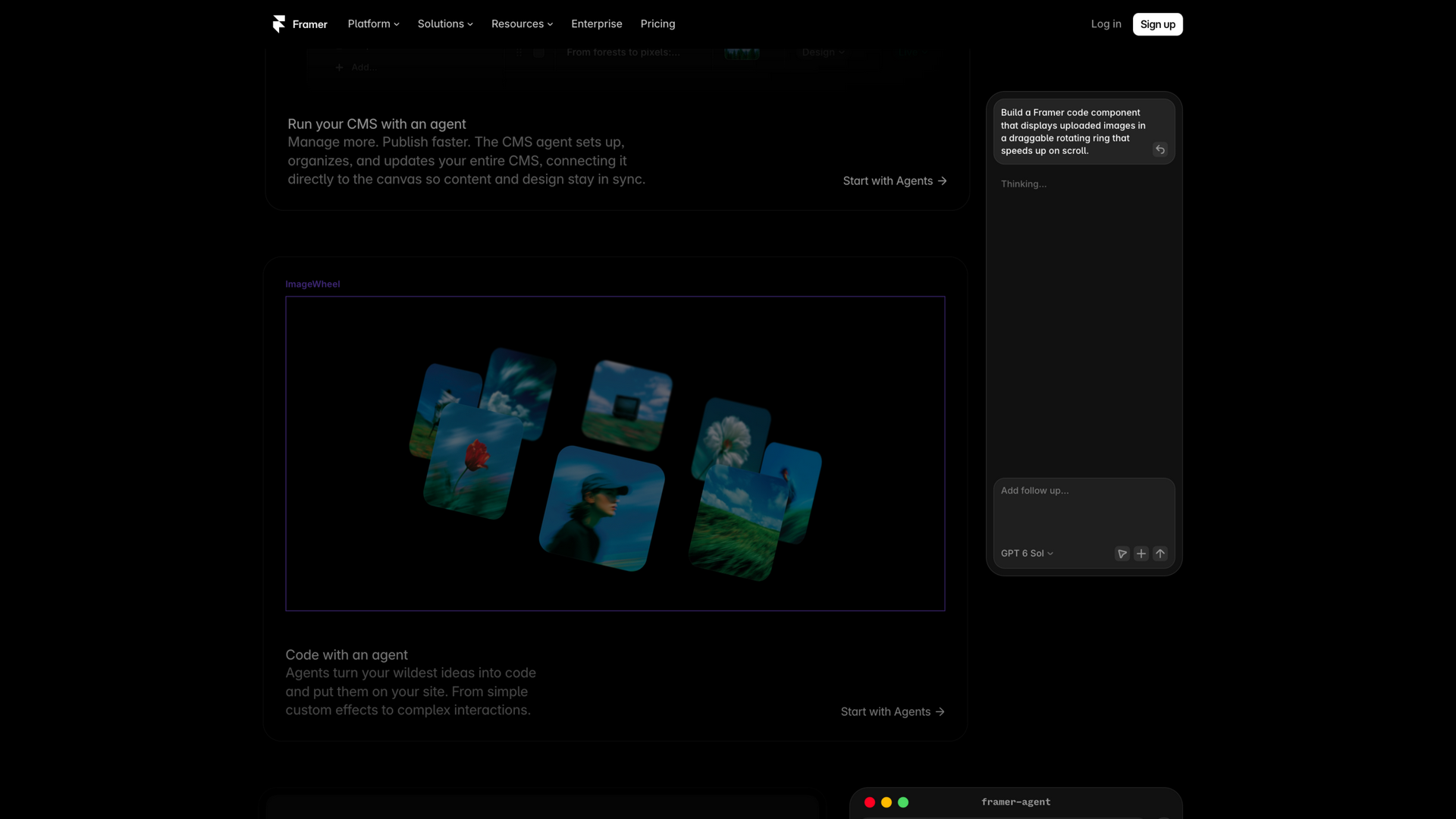 framer.com · CMS 与代码 agent 区 2026-10-05