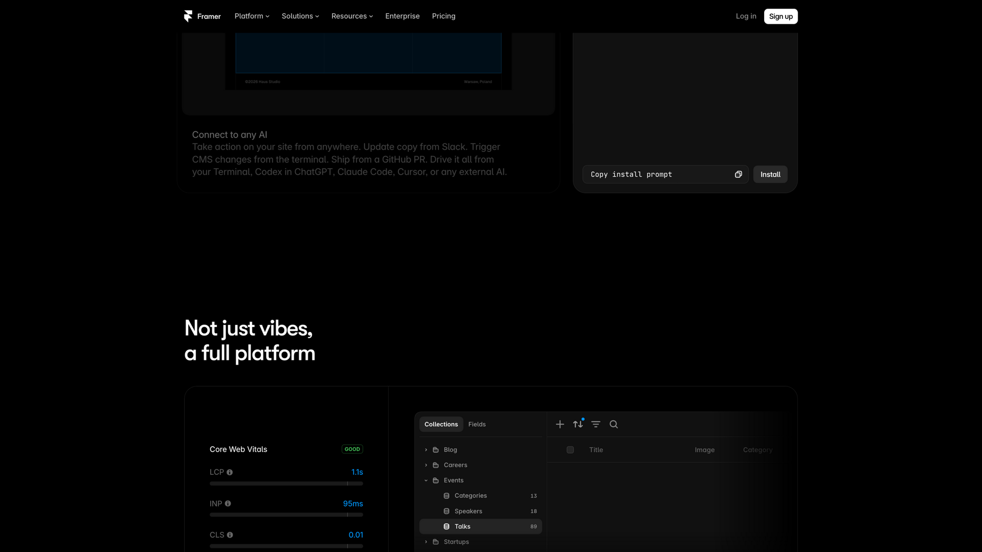 framer.com · 外部 AI 连接与平台总览区 2026-10-05