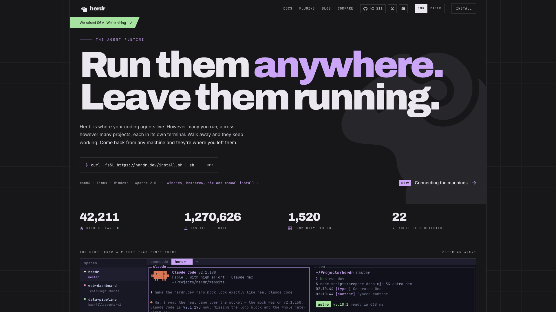 herdr.dev · 首页快照 2026-10-05