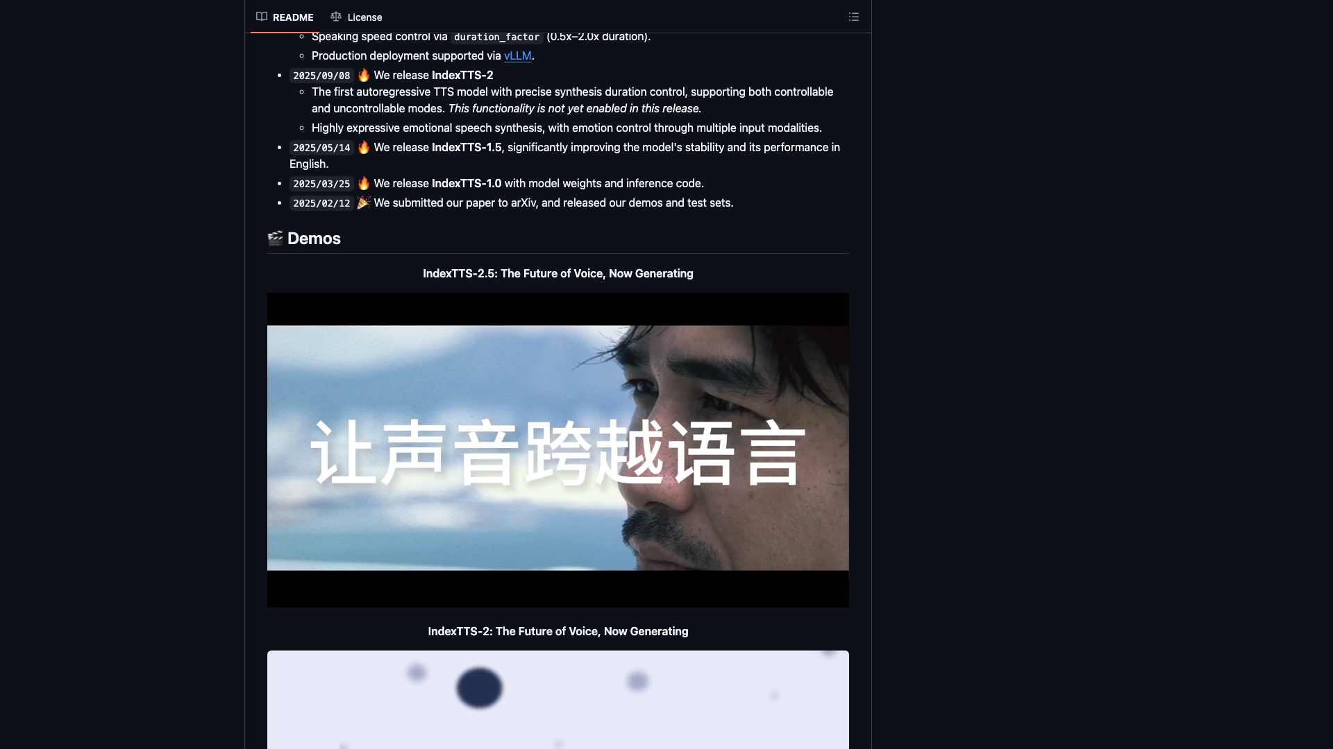 github.com · README News 与 Demos 区(版本时间线、官方宣传片)2026-10-03