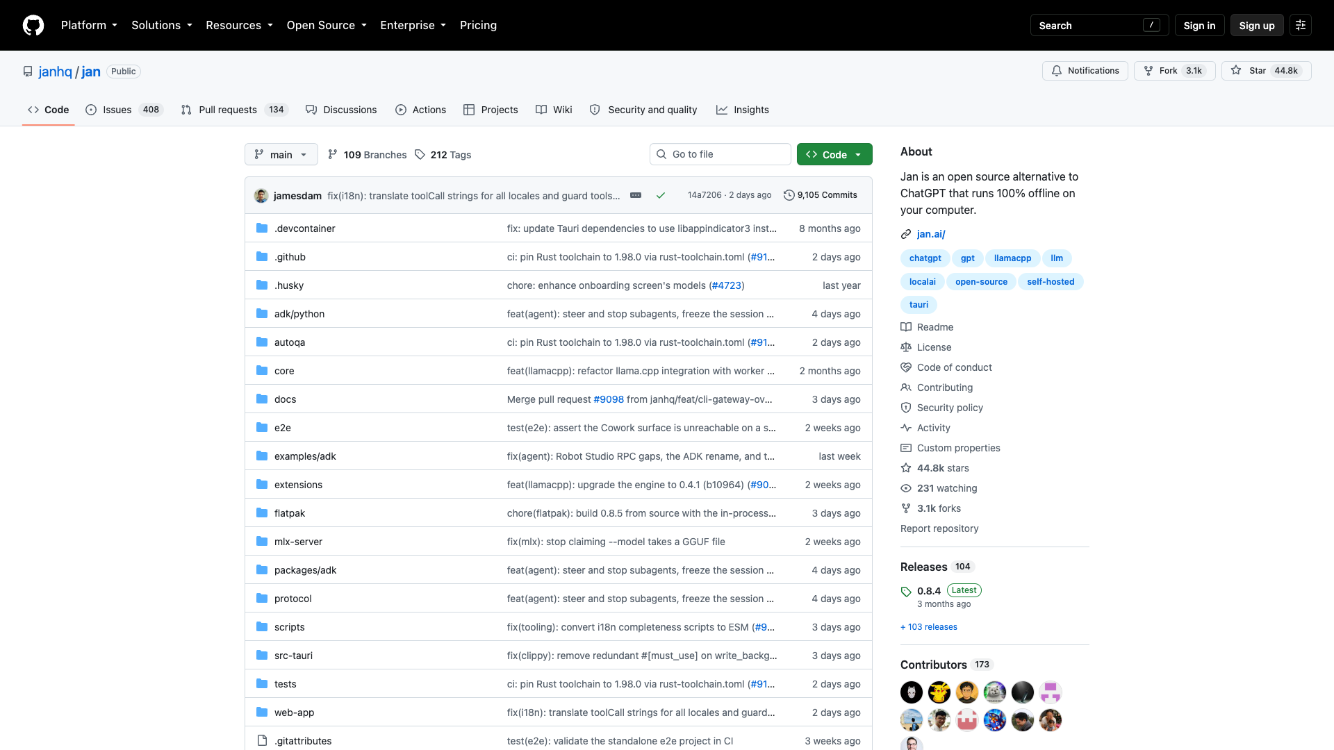 github.com/janhq/jan · 仓库页 2026-10-05