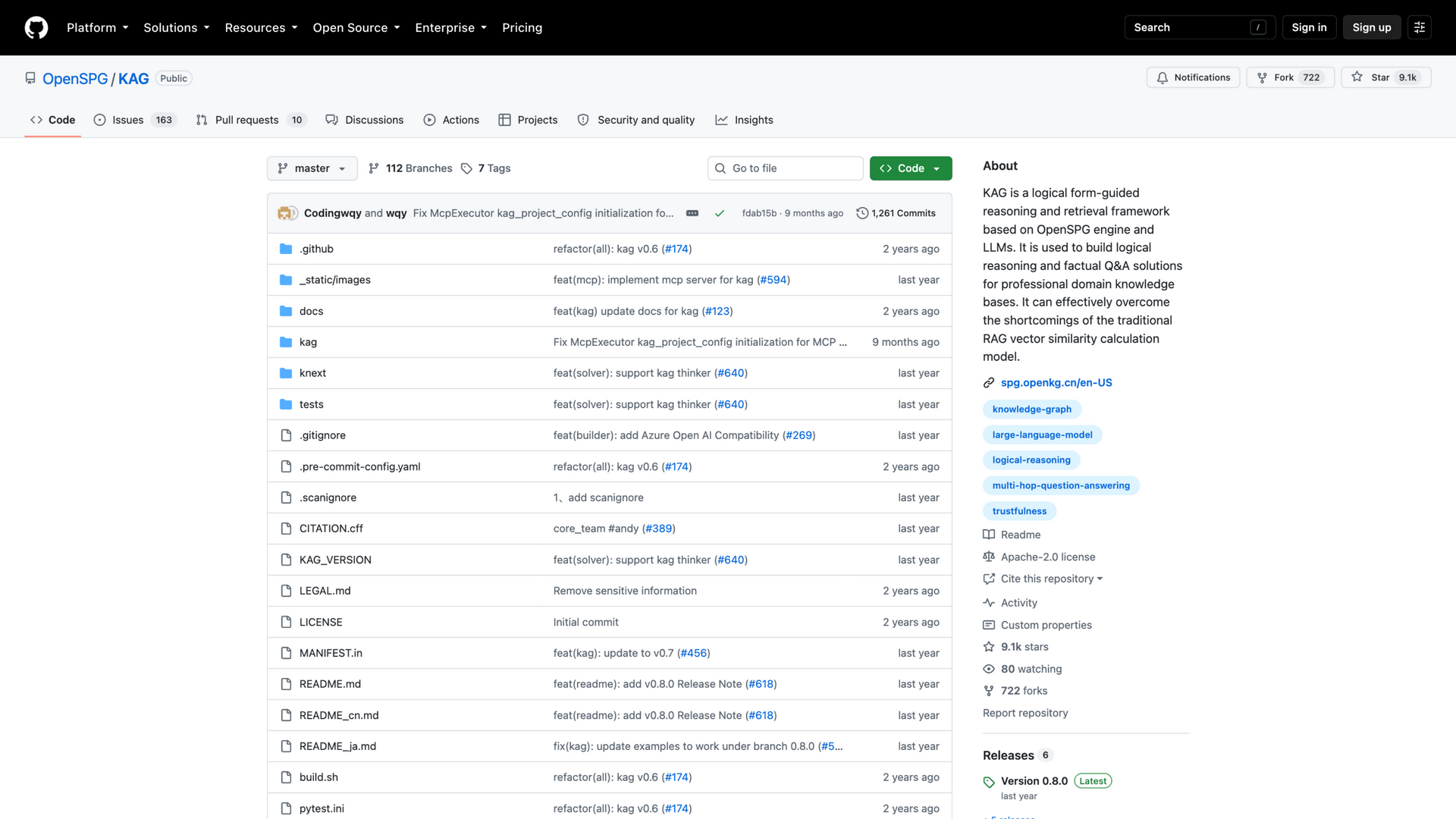 github.com/OpenSPG/KAG · 首页快照 2026-10-06