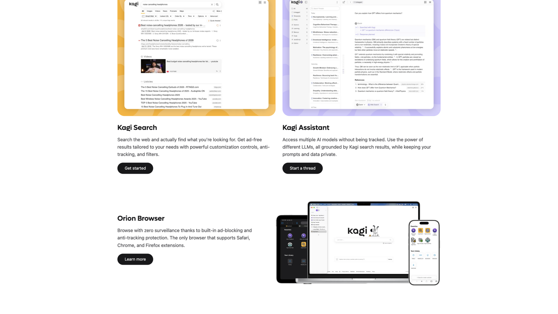 kagi.com · Kagi Search 与 Kagi Assistant 产品卡 2026-10-03