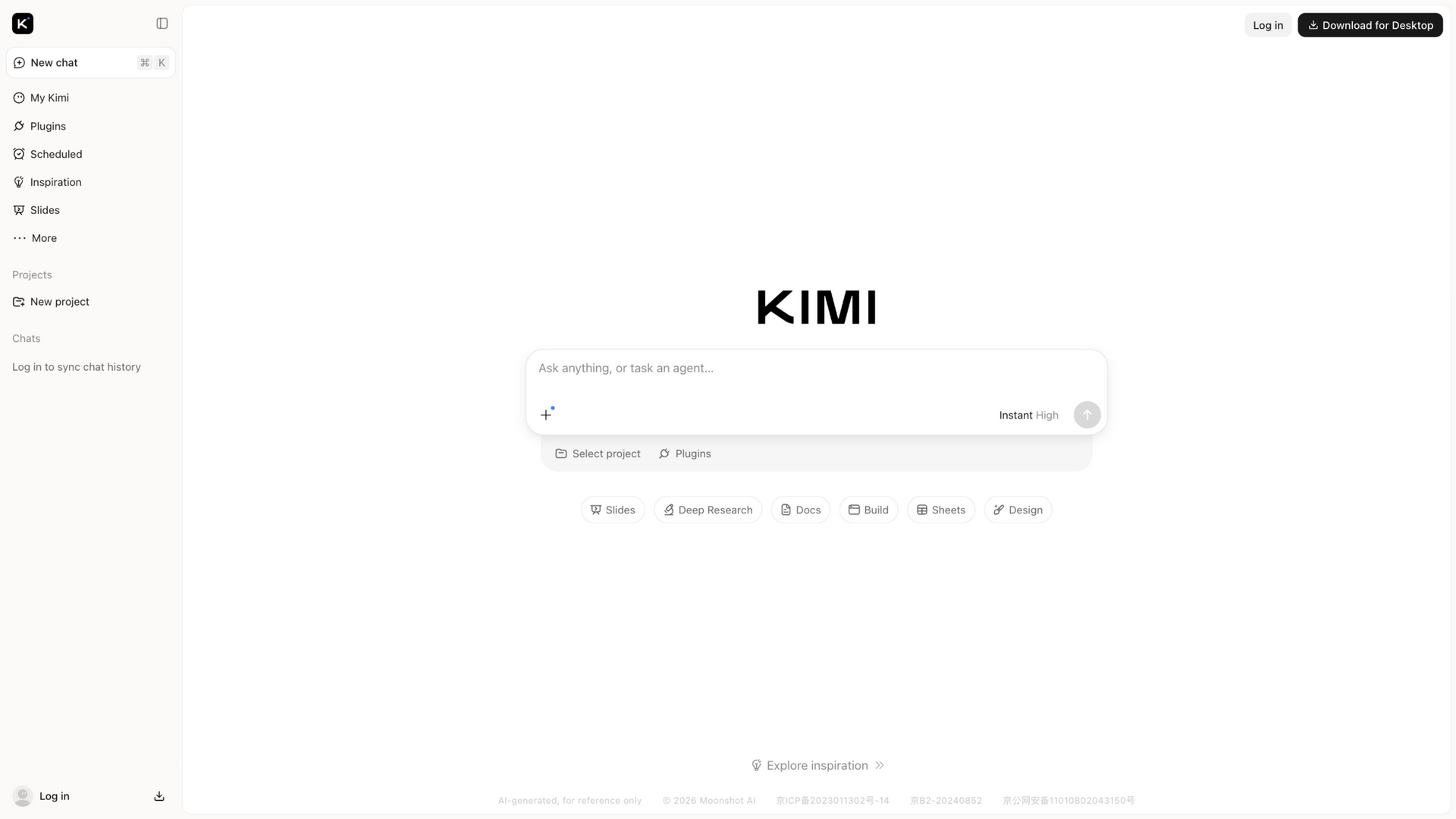 kimi.com · 首页快照 2026-10-02