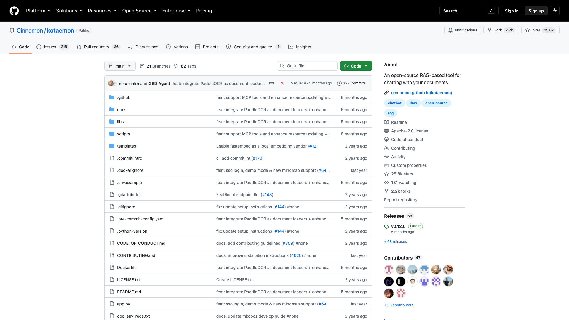 github.com/Cinnamon/kotaemon · 仓库首页快照 2026-10-04
