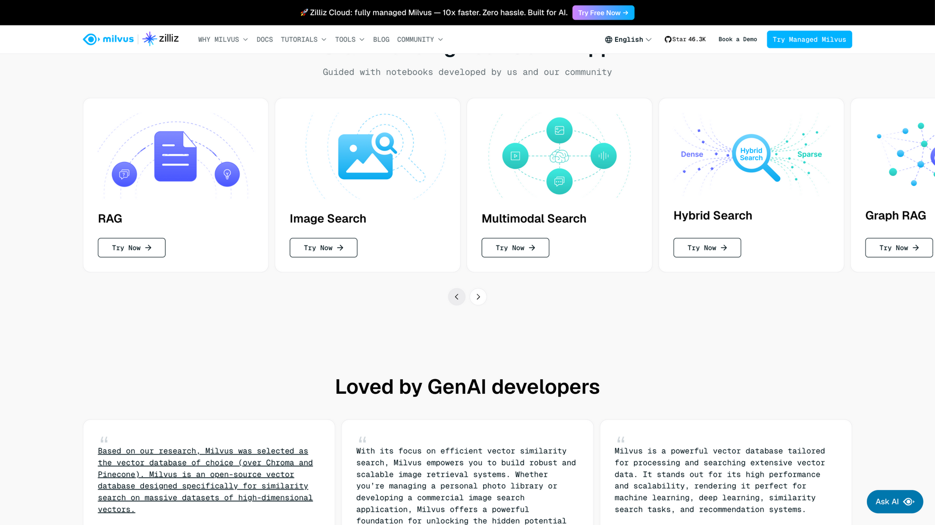 milvus.io · GenAI 应用场景卡区 2026-10-05