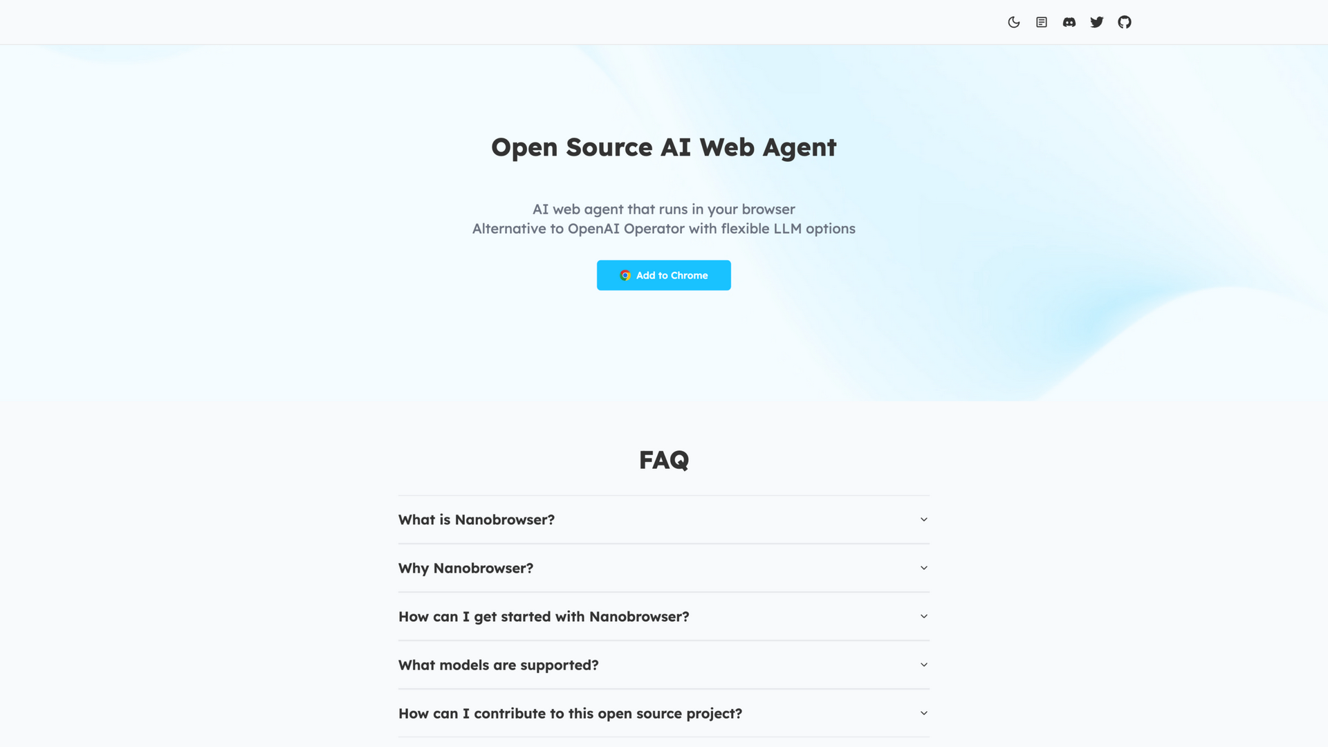 nanobrowser.ai · 首页快照 2026-10-05