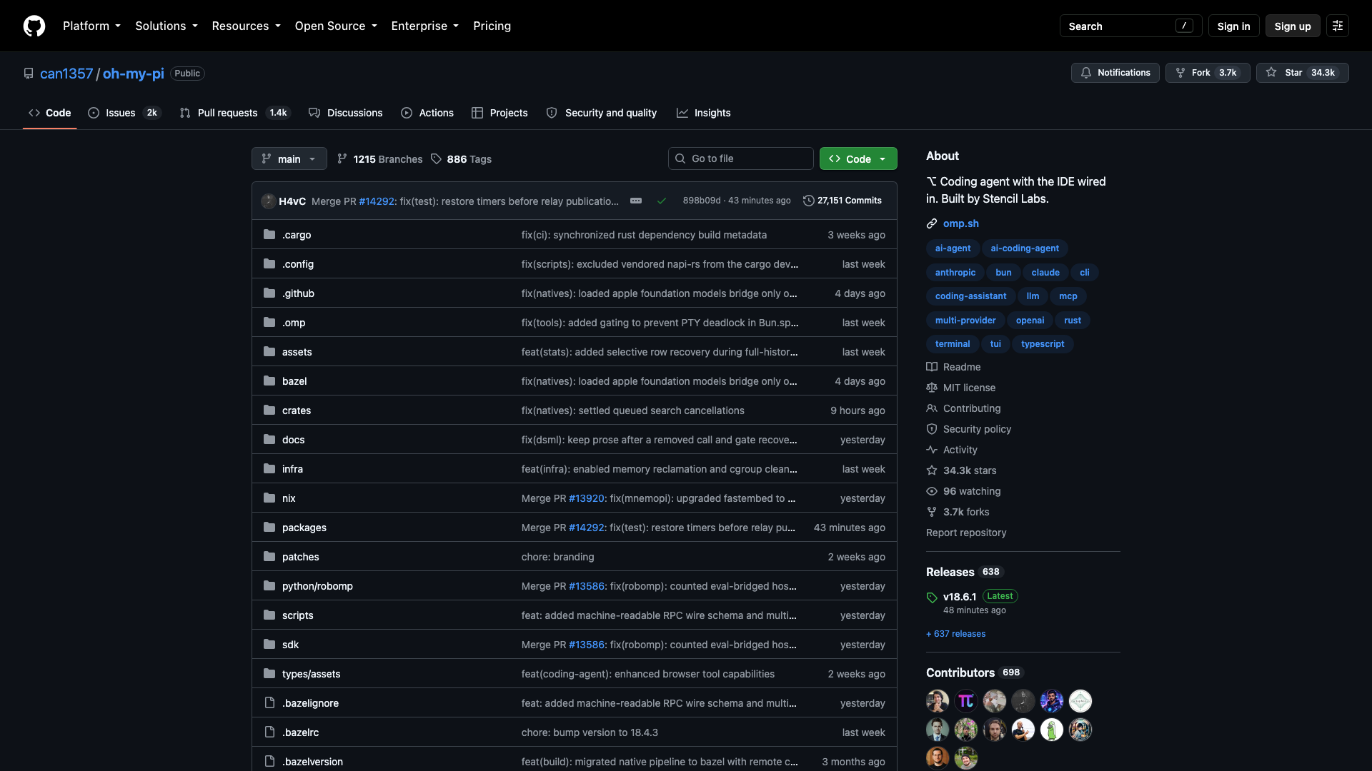 github.com/can1357/oh-my-pi · 仓库首页 2026-10-05