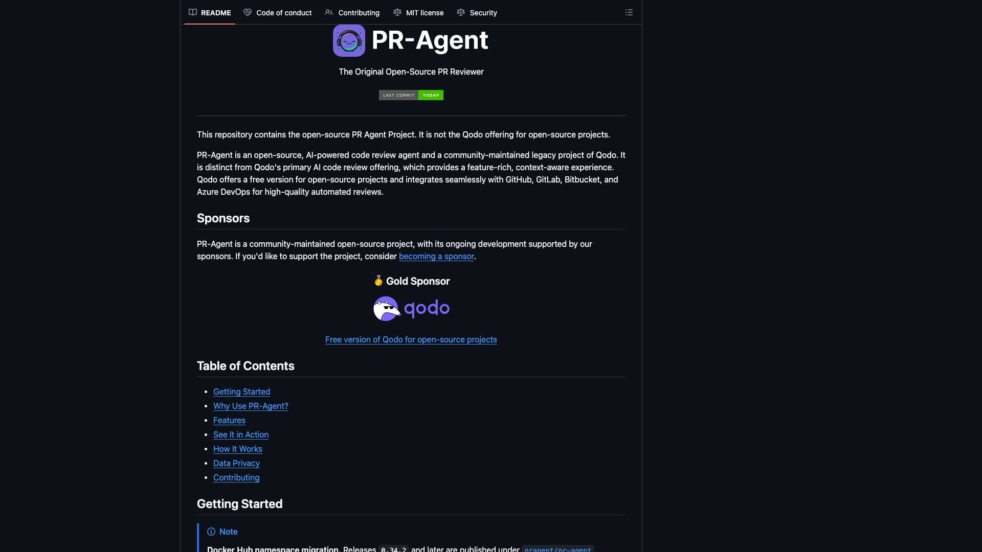 github.com/The-PR-Agent/pr-agent · README 头部与归属声明 2026-10-05
