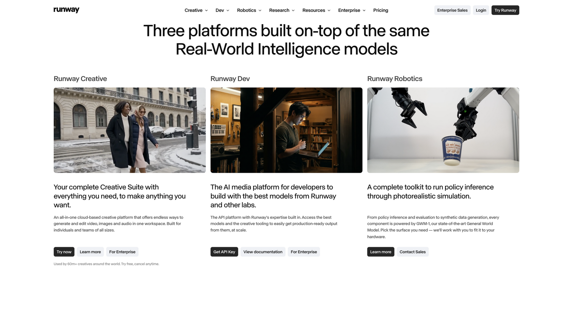 runway.com · Creative/Dev/Robotics 三平台区 2026-10-02
