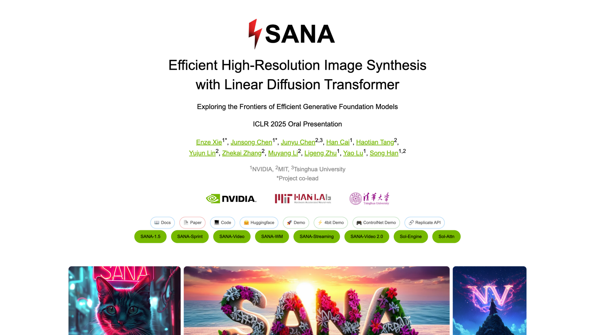 nvlabs.github.io/Sana · 首页快照 2026-10-05