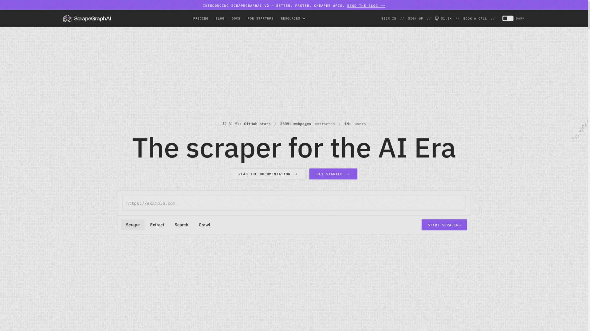 scrapegraphai.com · 首页快照 2026-10-05