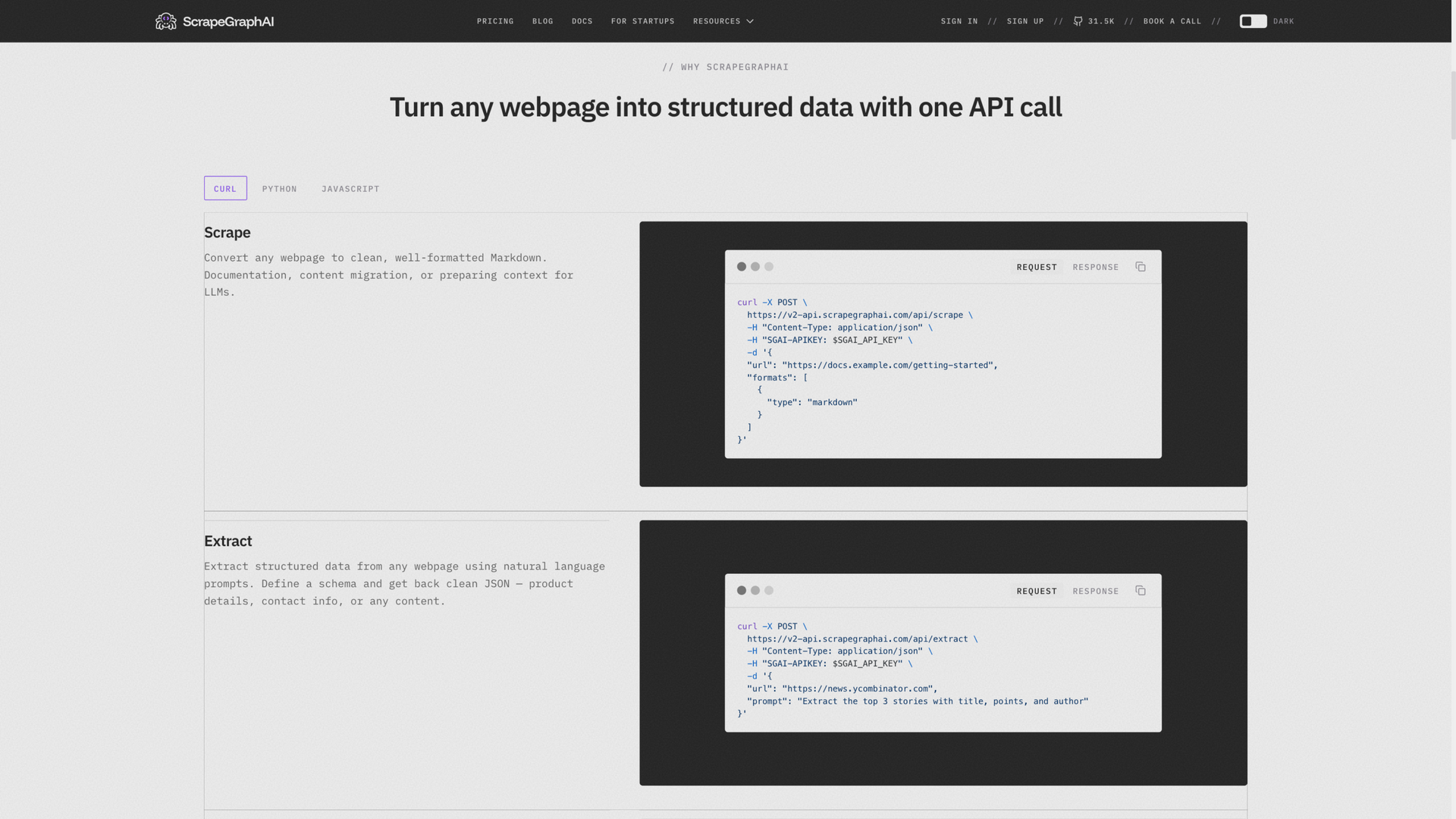 scrapegraphai.com · API 能力区(Scrape/Extract)2026-10-05