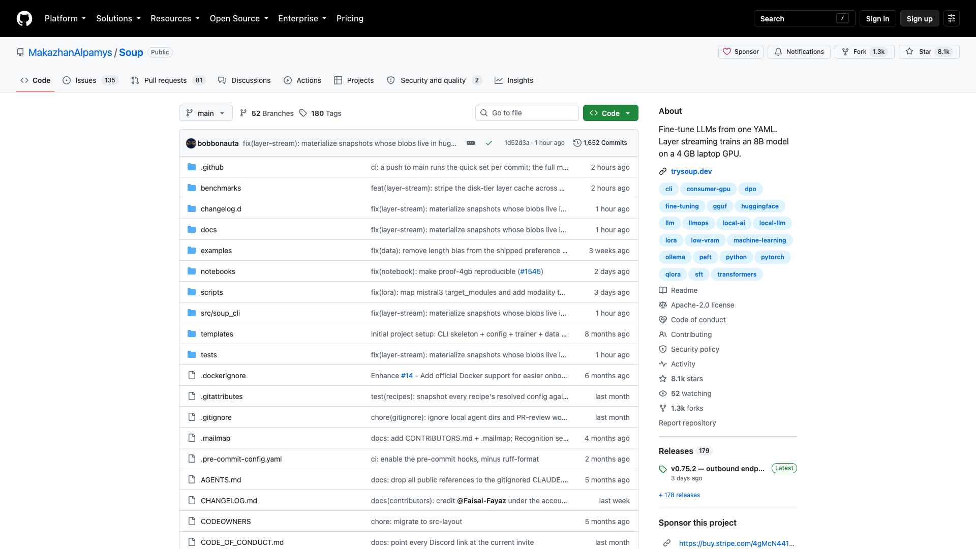 github.com · Soup 仓库页 2026-10-05