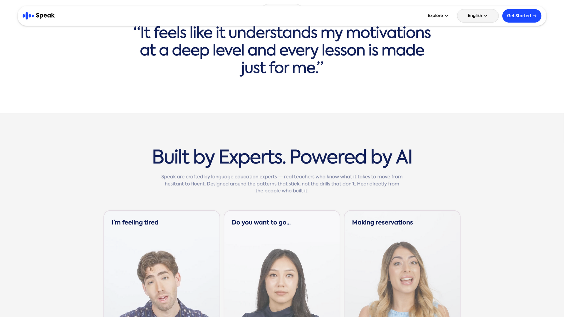 speak.com · 首页 Built by Experts. Powered by AI 专家课程区 2026-10-05