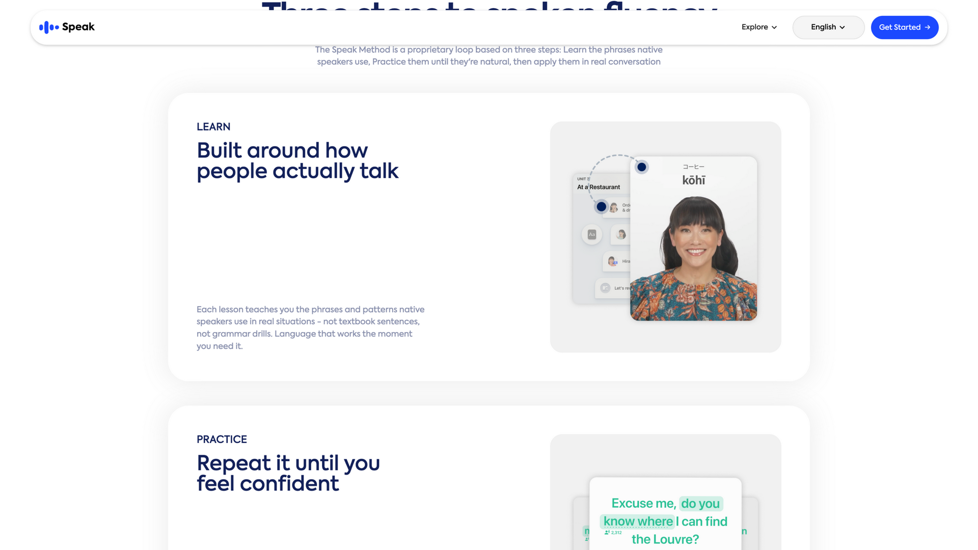 speak.com · 首页 The Speak Method 三步教学法区 2026-10-05