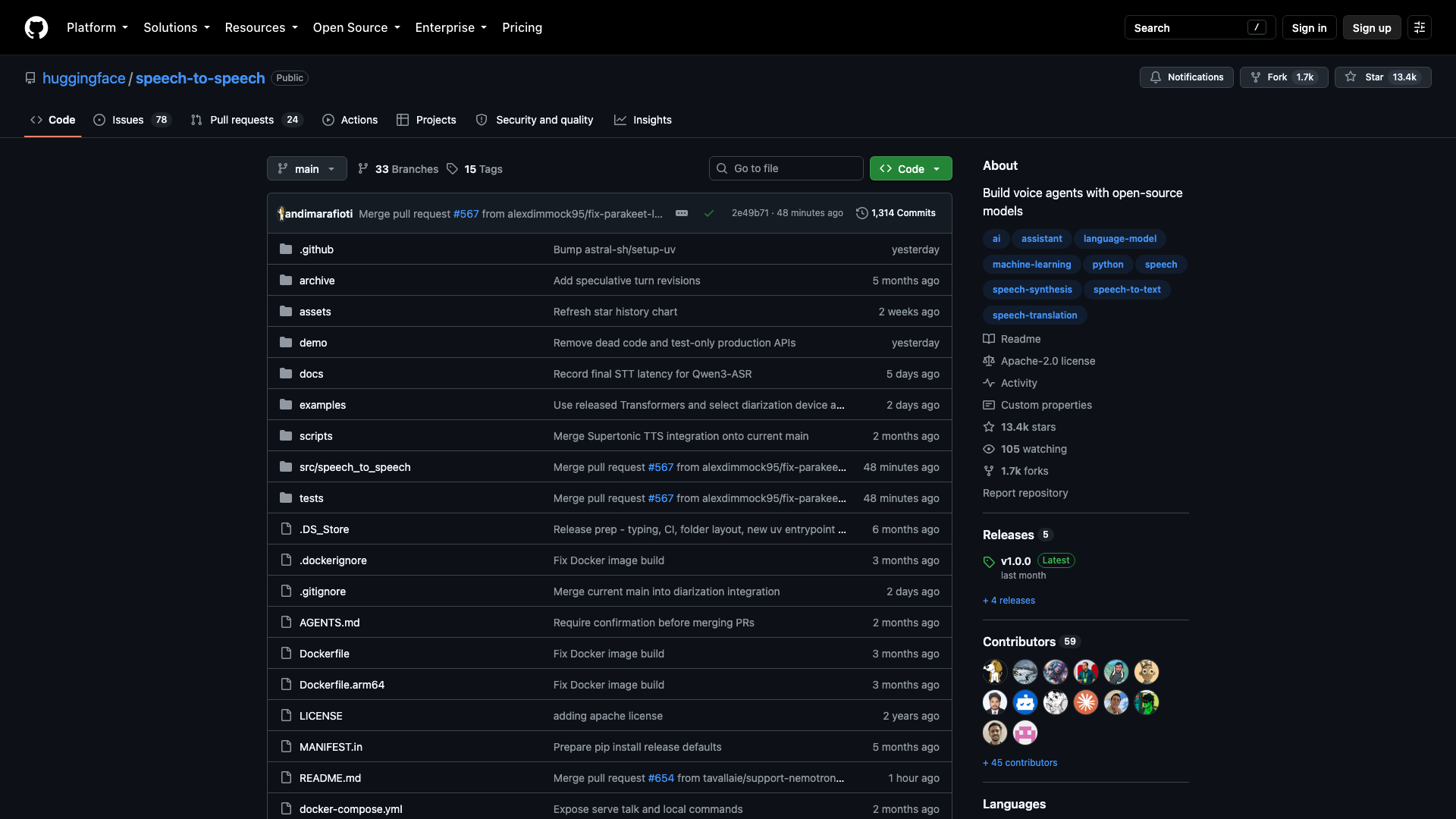 github.com/huggingface/speech-to-speech · 首页快照 2026-10-05
