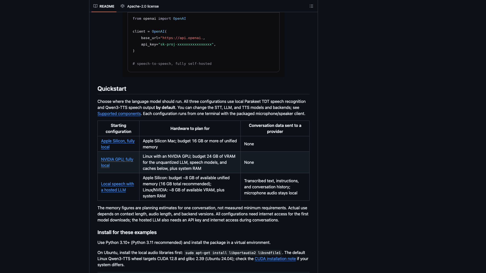 README · Quickstart 三种起步配置与安装要求 2026-10-05