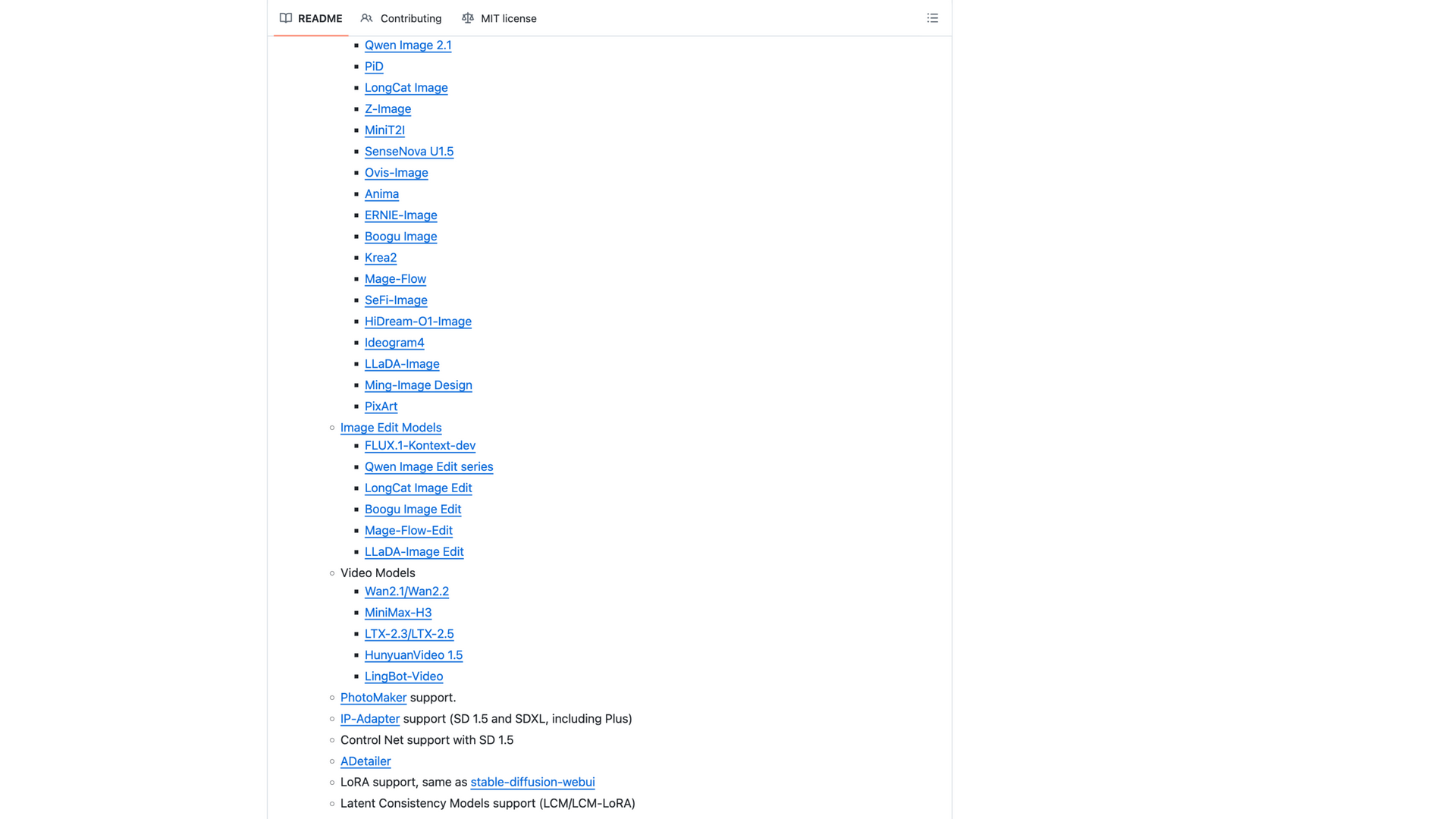 github.com · README 模型支持矩阵 2026-10-05