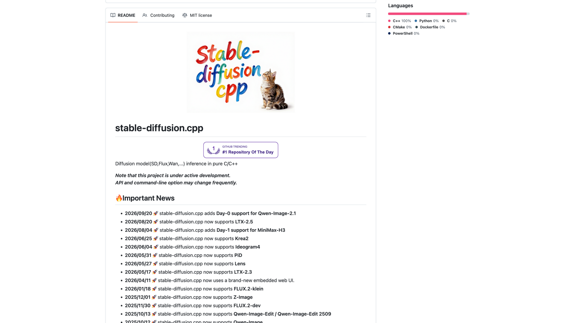 github.com · README 主图与重要新闻 2026-10-05