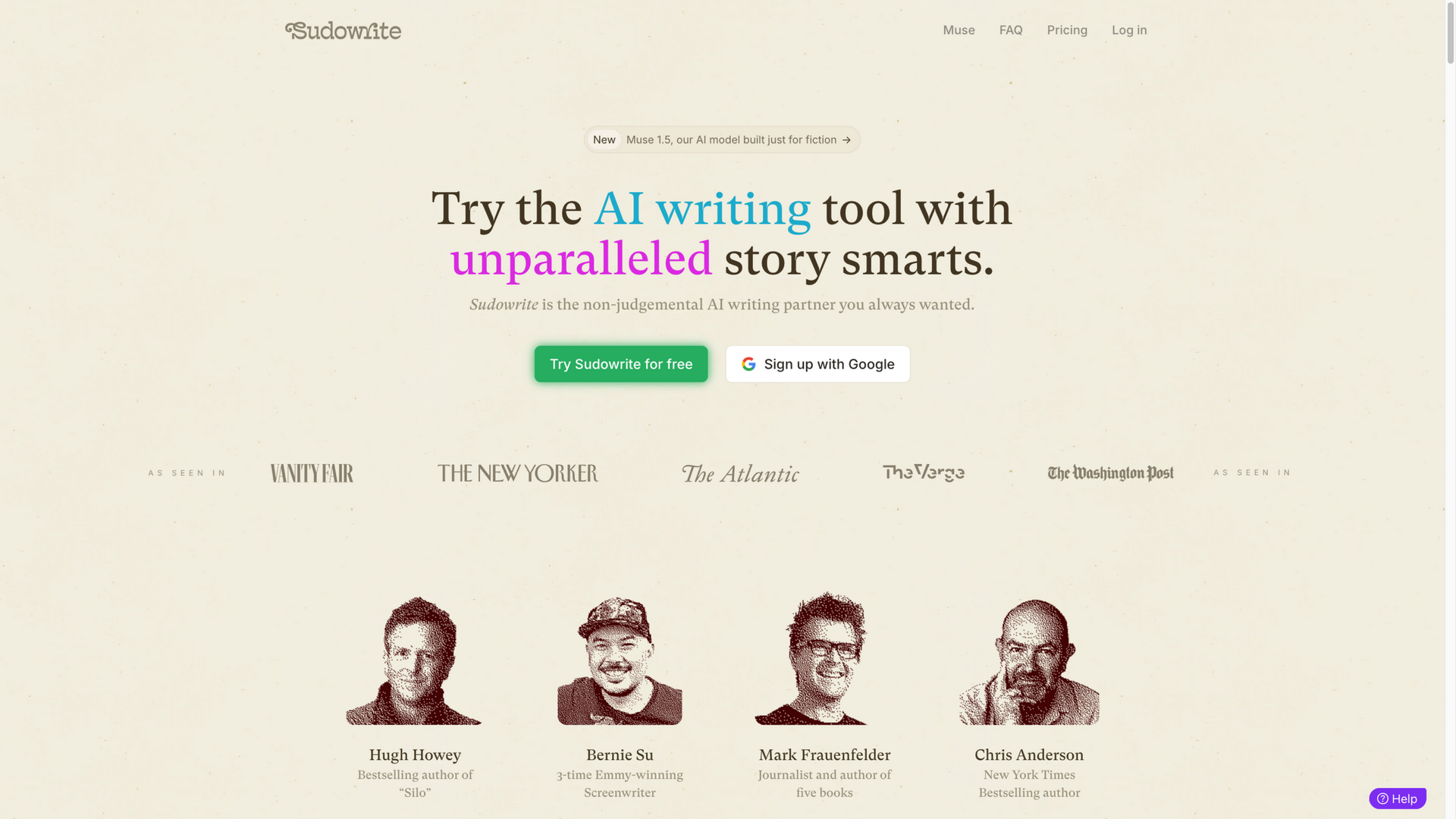 sudowrite.com · 首页快照 2026-10-05