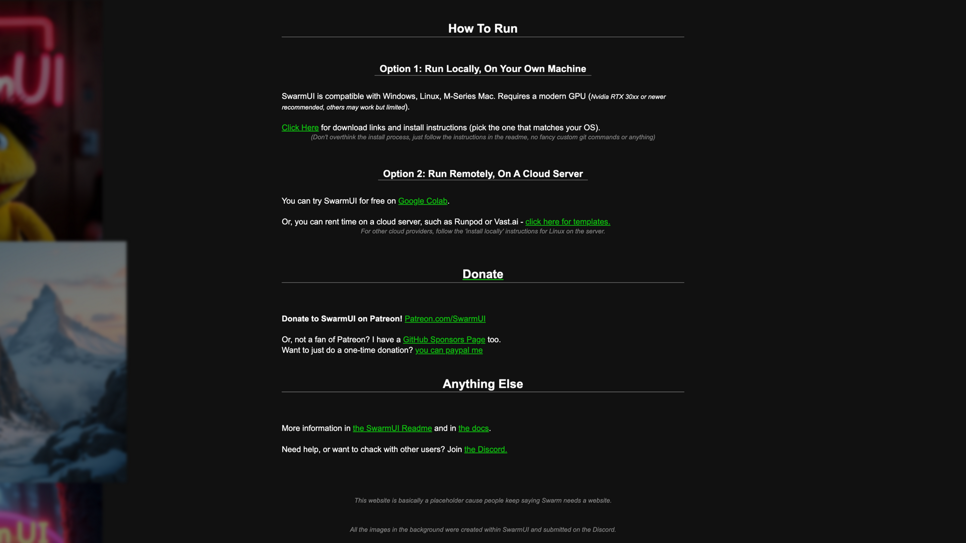 swarmui.net · How To Run 运行方式区 2026-10-05