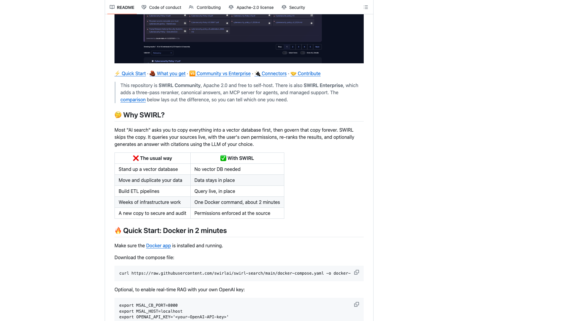 github.com/swirlai/swirl-search · README 头部与 Galaxy UI 2026-10-05