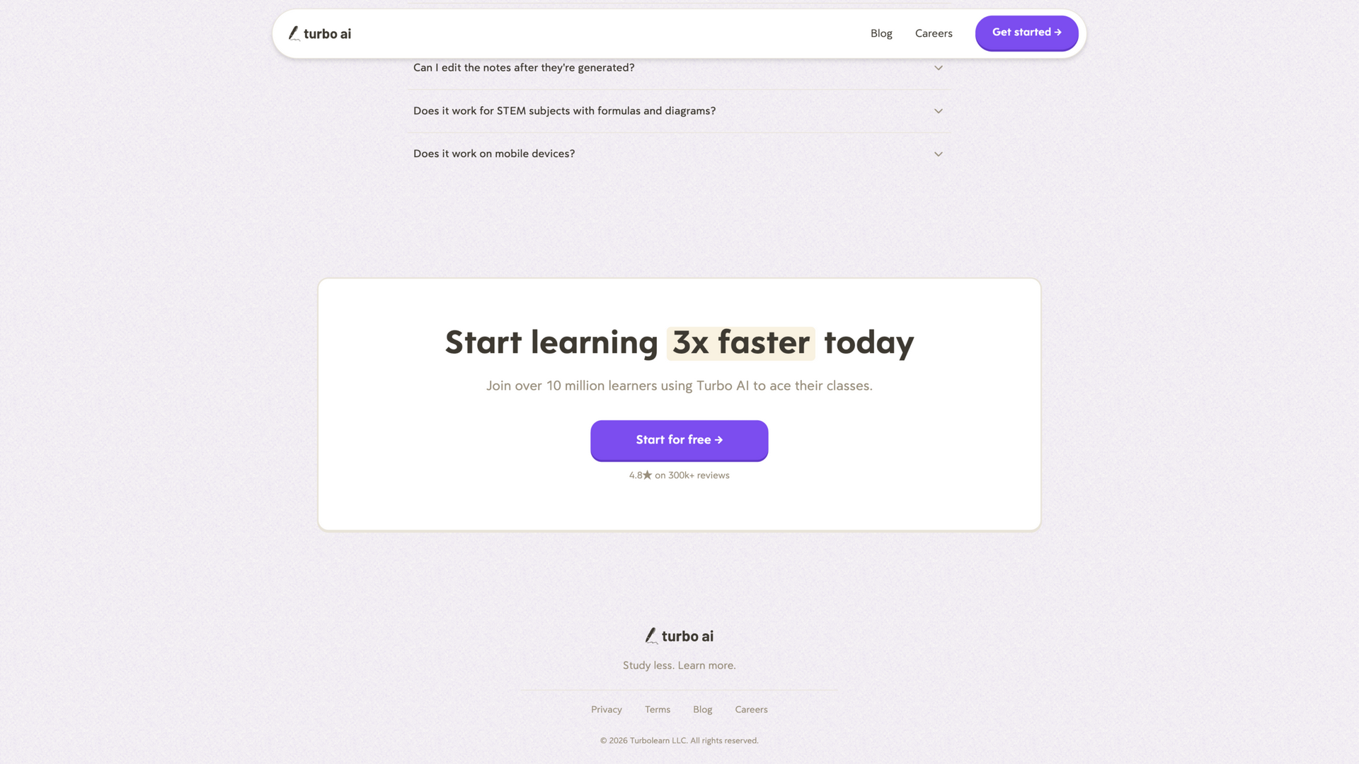turbo.ai · 首页 FAQ 与底部 CTA 区 2026-10-05
