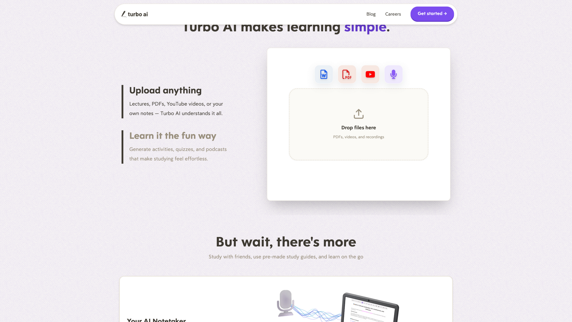 turbo.ai · 首页 Upload anything 多源上传区 2026-10-05