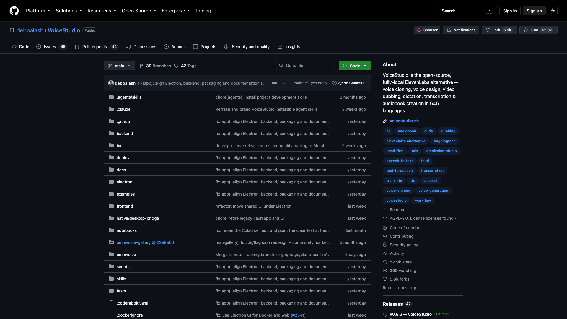 github.com/debpalash/VoiceStudio · 首页快照 2026-10-04