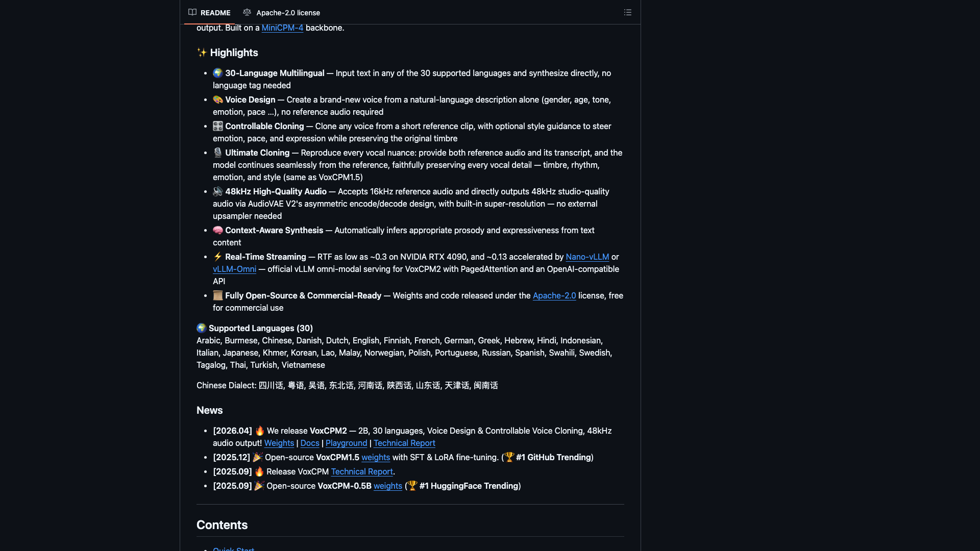 github.com · README Highlights 九条能力与语言清单 2026-10-04