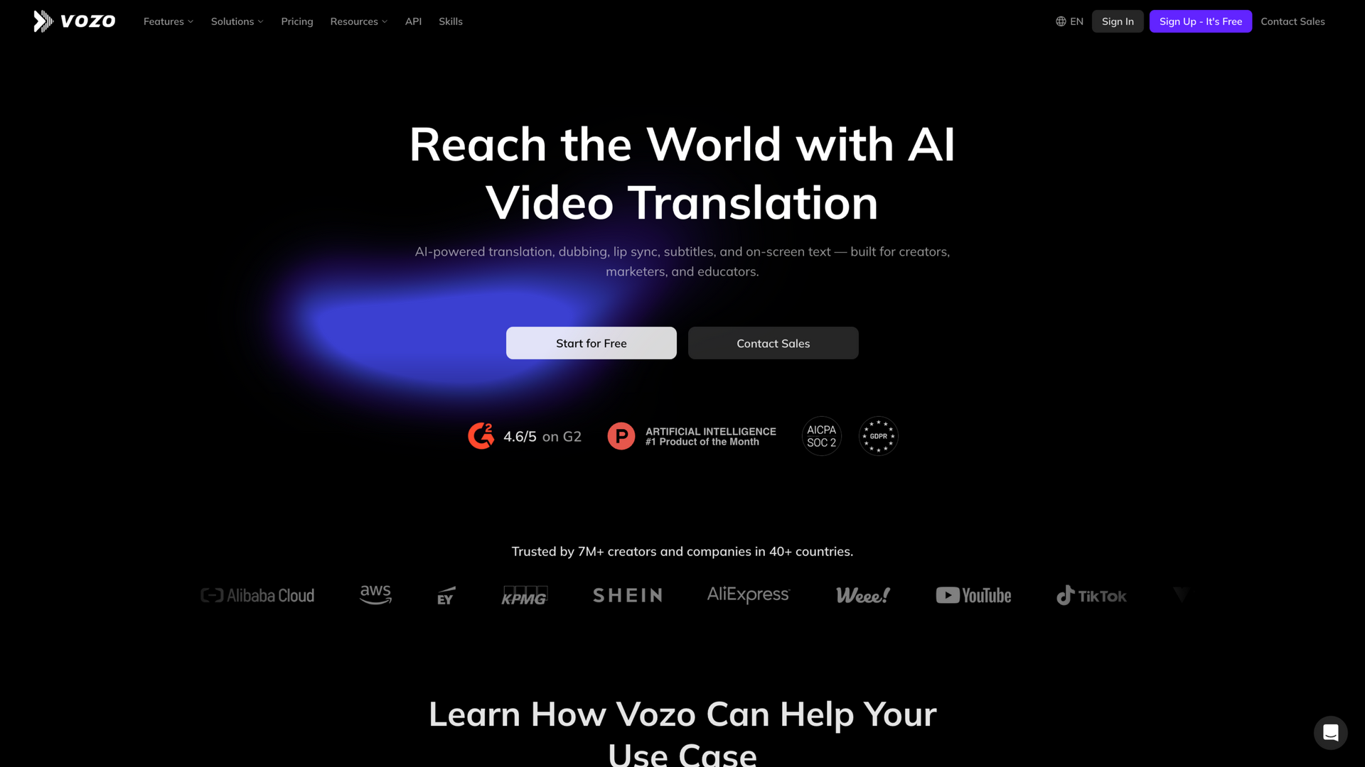 vozo.ai · 首页快照 2026-10-06