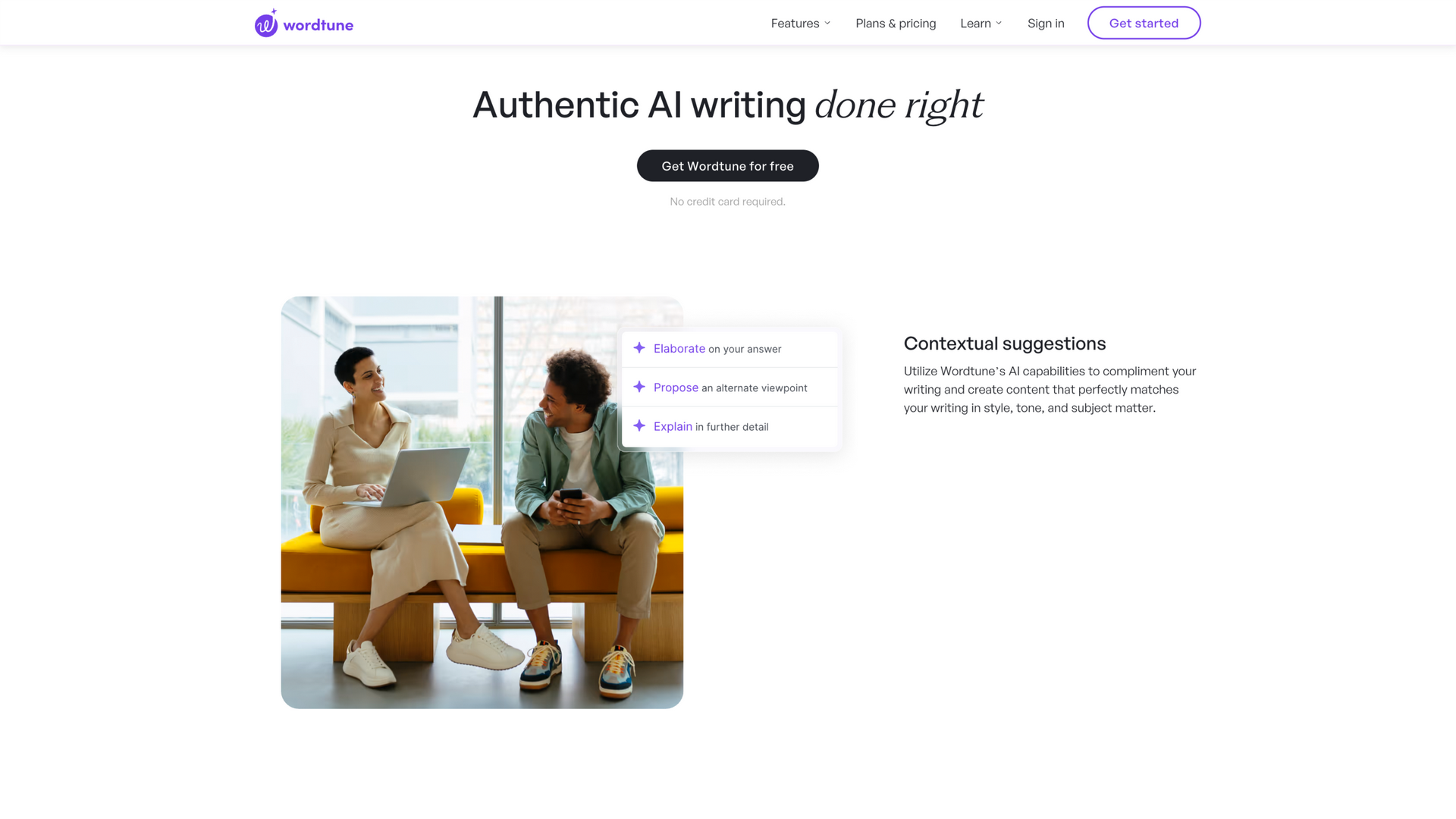wordtune.com · 首页上下文建议区 2026-10-05