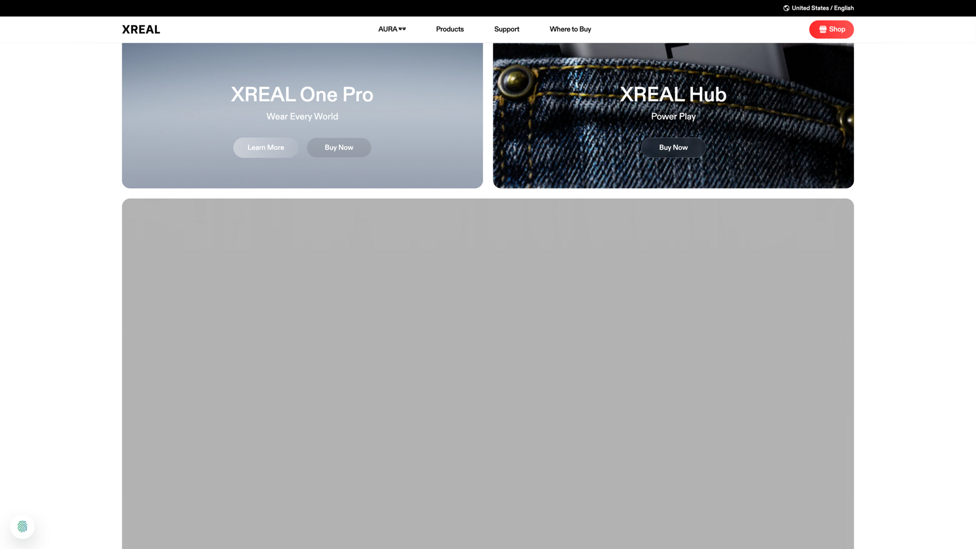 xreal.com · 首页 One Pro 与 Hub 产品卡区 2026-10-05